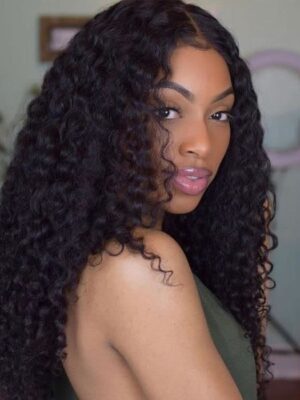 1B Natural Black Deep Curly Wig